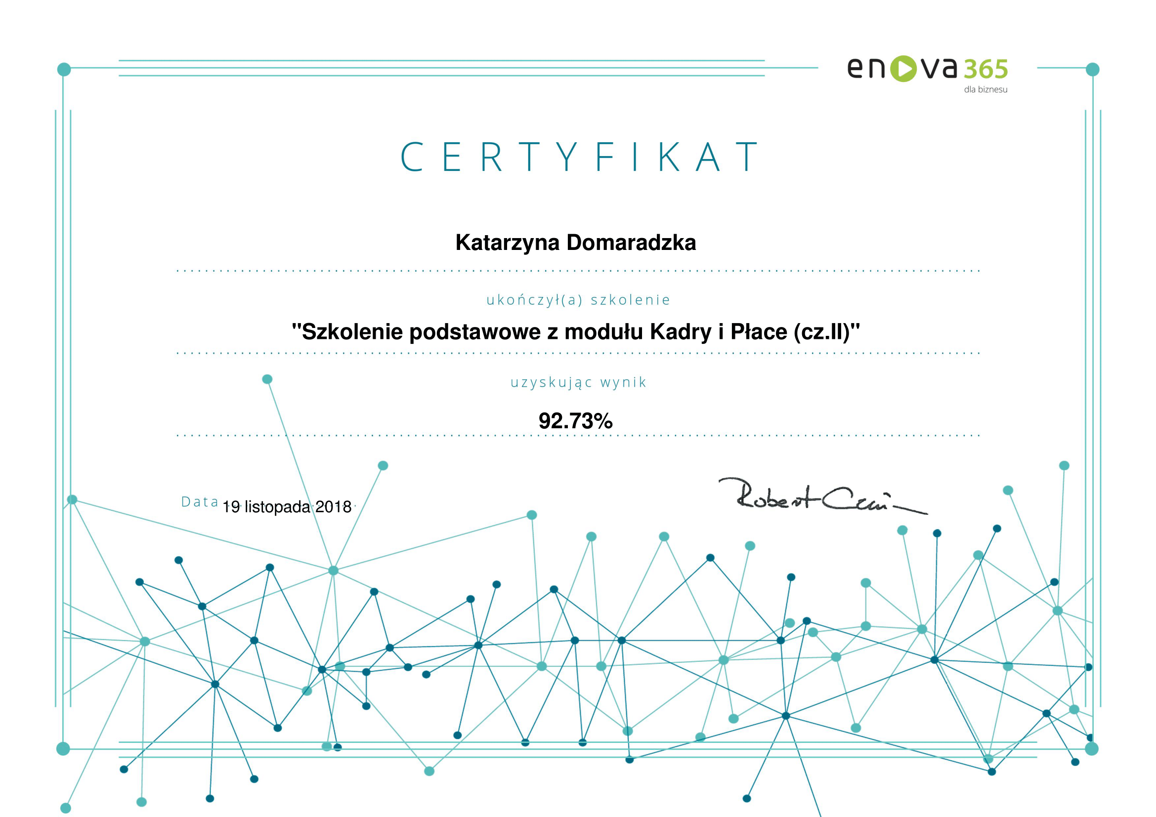 enova365_Certyfikat_podstawowy_Kadry_Płace_czII